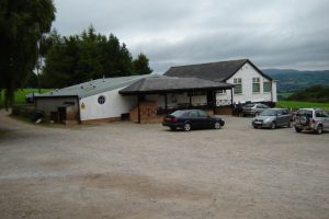 Clubhouse looking across car park
